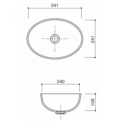 人工大理石洗面器　HS-210寸法図