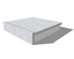 人工大理石カウンター前垂形状 角型水返し付