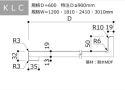 KLCメラミンポストフォームカウンター