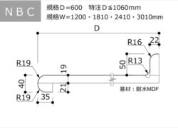 NBCメラミンポストフォームカウンター