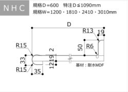NHCメラミンポストフォームカウンター