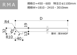 RMAメラミンポストフォームカウンター