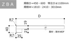 ZBAメラミンポストフォームカウンター
