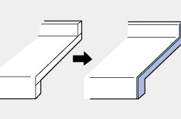 木口共貼りバックガード付 メラミンポストフォームカウンター