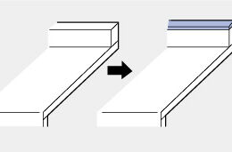 バックガード上部木口共貼り メラミンポストフォームカウンター