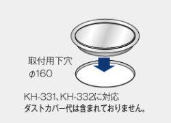 ダストカバー穴あけ メラミンカウンター