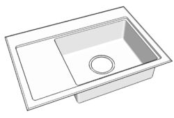 手板金オーバー―シンク O-SG-DD-DAN デッキ段付き付